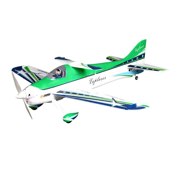 FMS 1020mm F3A Explorer PNP remote control airplane in green and blue