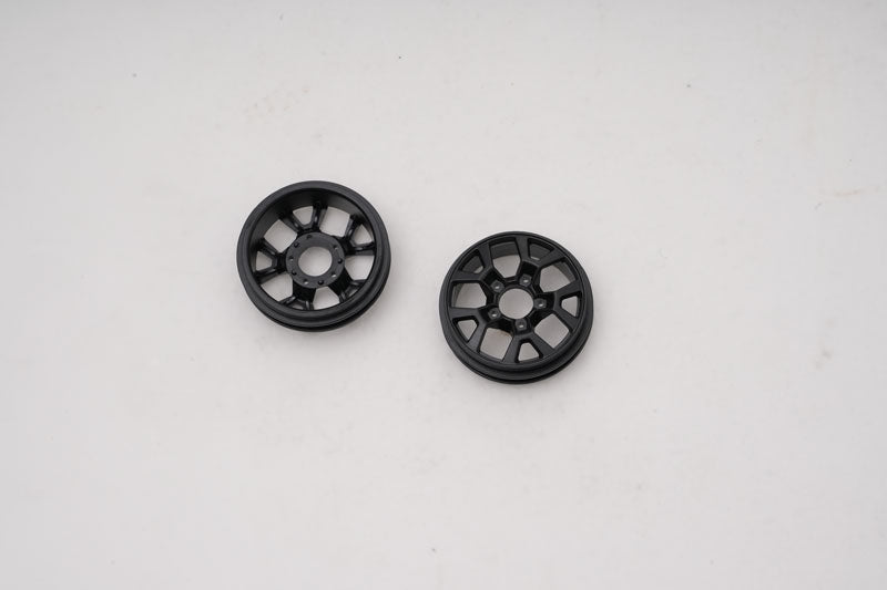 Black wheels for 1:12 JIMNY RC model vehicles, pair of detailed design