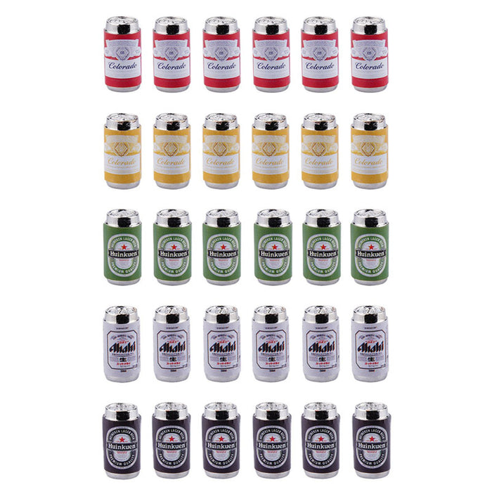 1:24 Mini Beer Cans 6Pcs Decoration