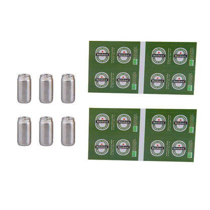 1:24 Mini Beer Cans 6Pcs Decoration (Green Color)