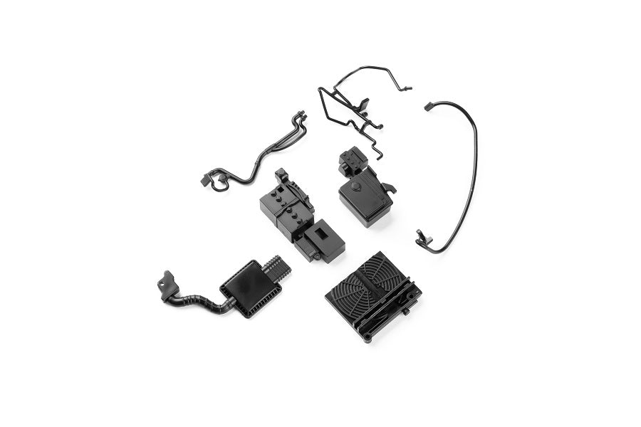 1:12 Jimny engine compartment deco parts including hoses and modules