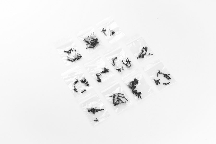 1:12 Jimny screw set pieces in clear bags for RC model assembly